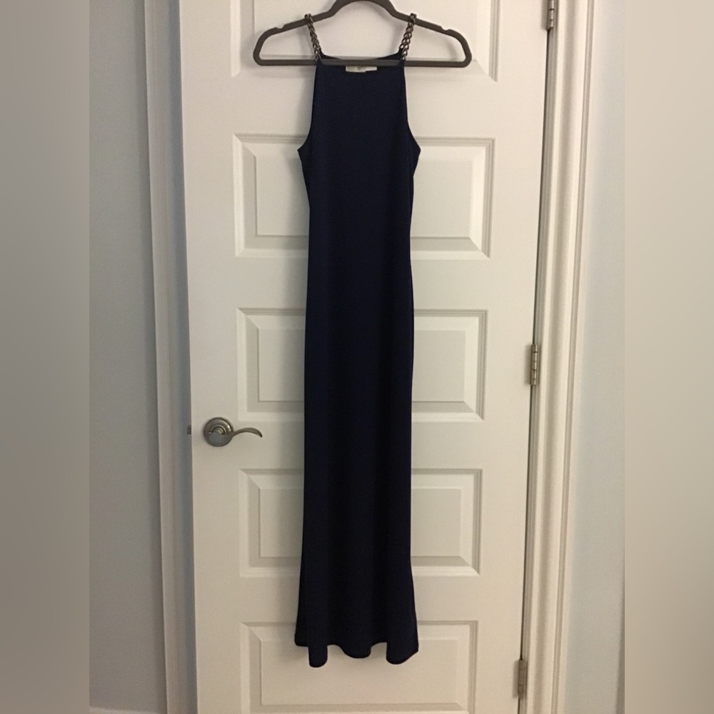 Michael Kors ~ Maxi Dress w/Chain Straps ~ Medium Petite ~ Navy ~ NWT